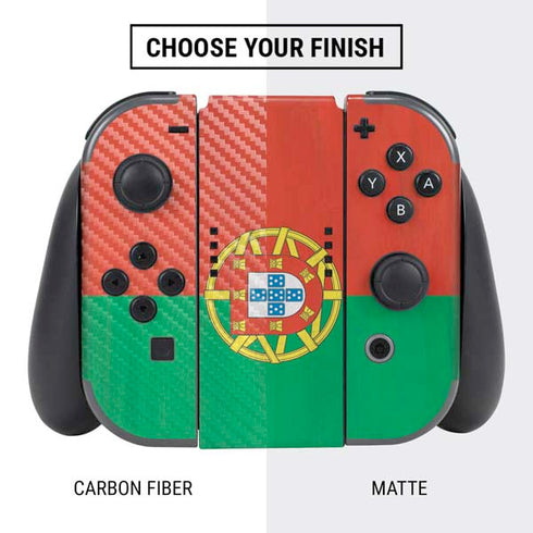 Portugal Flag Distressed Nintendo Switch Bundle Skin